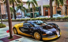 Bugatti Veyron в тропическом городке